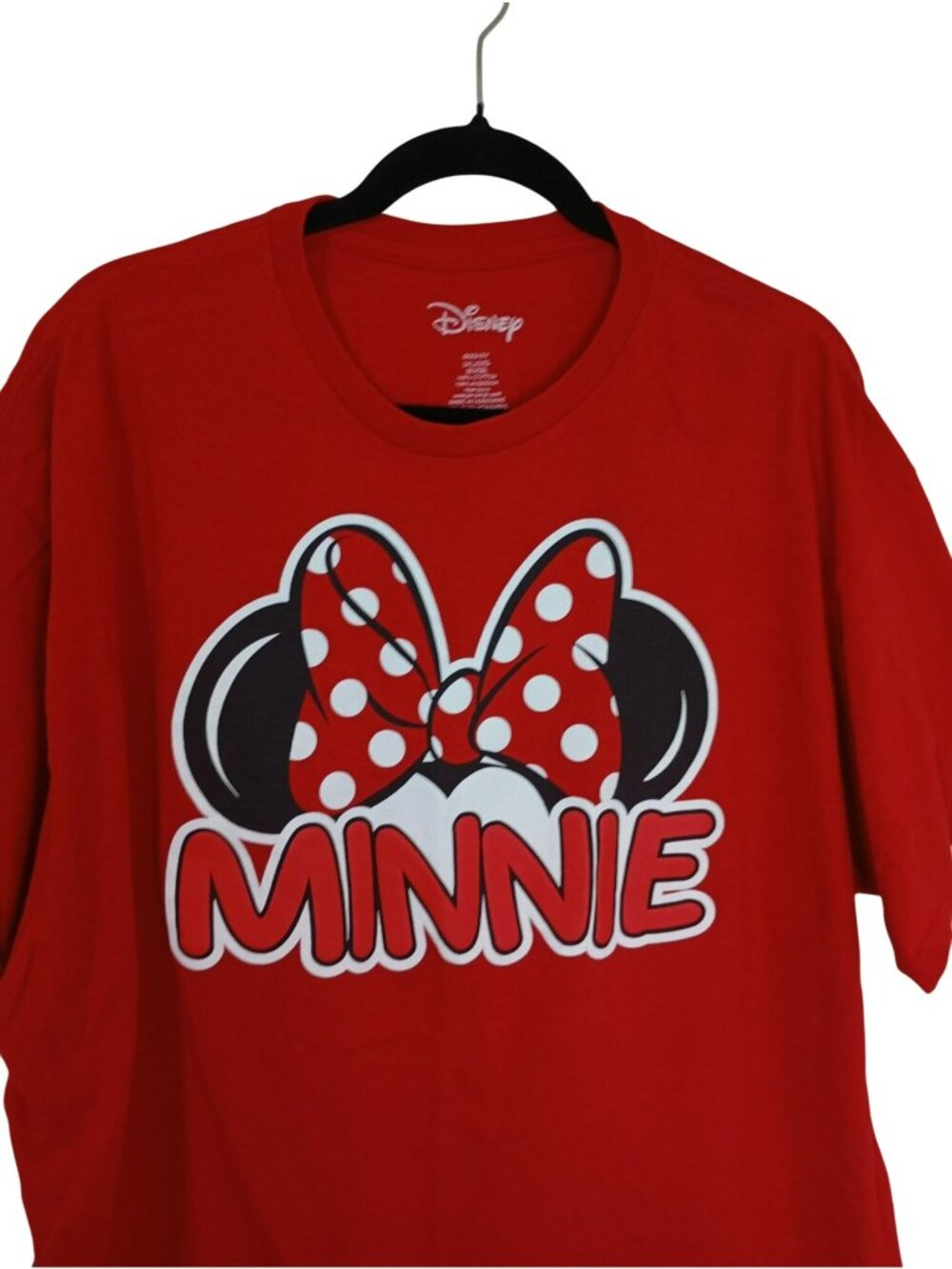 Disney Minnie Mouse Red Graphic T-Shirt 2XL Womens Casual Cotton Short Sleeve - Picture 3 of 5